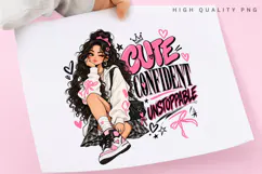 Cute Confident Unstoppable PNG, Stylish Girl Illustration Product Image 3