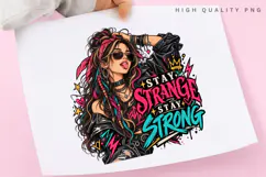 Edgy Alternative Girl with Colorful Braids, Bandana Product Image 3