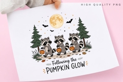Trick or Treat Raccoons PNG Sublimation Design, Following Product Image 1
