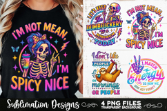 Funny Skeletons Sarcastic Retro PNG Sublimation Product Image 4