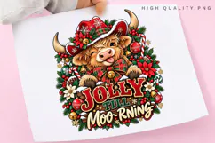 Cute Highland Cow Jolly Till Moorning Christmas Winter Product Image 3