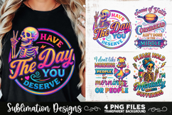 Funny Skeletons Sarcastic Retro PNG Sublimation Product Image 6