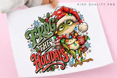 Frog the Holidays Funny Christmas Frog Coffee PNG Product Image 3