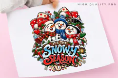 Cute Snowman Family Snowy Season Winter Christmas Holiday Product Image 3