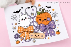 Cute Nurse Halloween PNG, Coquette Bow Medical Ghost Product Image 3