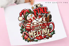 Funny Snowman Melting Hot Cocoa Winter Christmas Holiday PNG Product Image 3