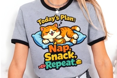 Today's Plan Nap Snack Repeat Cat PNG, Cute Sleeping Cat Product Image 3