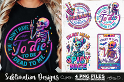 Funny Skeletons Sarcastic Retro PNG Sublimation Product Image 3