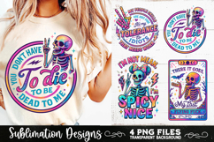 Funny Skeletons Sarcastic Retro PNG Sublimation Product Image 1