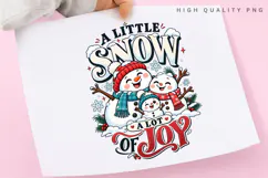 A Little Snow A Lot of Joy Cute Snowman Family Winter Product Image 3