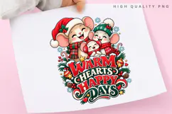 Cute Christmas Mouse Family Warm Hearts Happy Days Winter Product Image 3