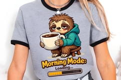 Morning Mode Loading Sloth PNG, Funny Coffee Sloth PNG Product Image 3