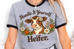 Handle It Yourself Heifer Funny Cow PNG Design Product Image 3