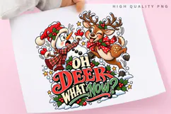 Oh Deer, What Now Funny Christmas Reindeer Snowman PNG Product Image 3