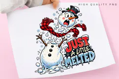 Just a Little Melted Funny Snowman Christmas PNG Product Image 1