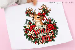 Cute Reindeer Christmas Holiday Joy Winter Design PNG Product Image 3