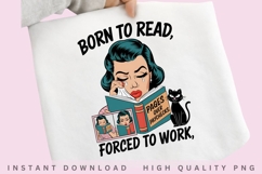 Born to Read Forced to Work PNG, Pages Over Paychecks Book Product Image 2