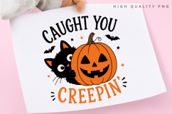Caught You Creepin PNG Sublimation Design, Black Cat Product Image 3
