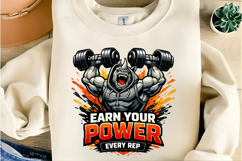 Earn Your Power Every Rep Rhino Gym Motivation Weightlifting Product Image 6