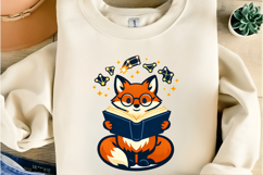 Cute Reading Fox Book Lover Astrology Stars Cartoon Product Image 5