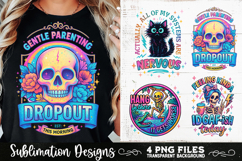 Funny Skeletons Sarcastic Retro PNG Sublimation Product Image 3