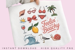 Feelin' Beachy PNG, Summer Beach Sublimation Design, Product Image 2