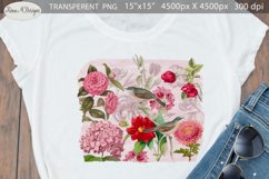 Vintage Floral Sublimation | Flowers and Bird Sublimation Product Image 1