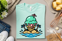 Cute Tropical Ice Cream Beach Summer Island Dessert Product Image 3