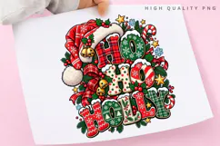 Ho Ho Holly Christmas Winter Holiday Festive Typography PNG Product Image 3