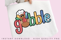 Gobble Turkey Chef PNG, Cute Thanksgiving Turkey Clipart, Product Image 2