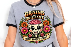 Brains Are Brilliant Skull Brain PNG Design Product Image 3