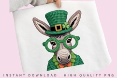 St Patrick Donkey PNG Design, Cute Shamrock Donkey PNG, Product Image 2