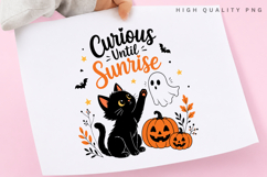 Curious Until Sunrise PNG Sublimation Design, Black Cat Product Image 3