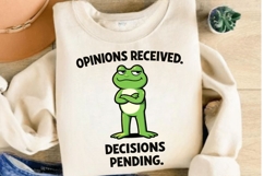 Opinions Received Decisions Pending Funny Frog PNG Design Product Image 3