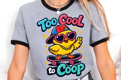 Too Cool to Coop Funny Skater Chick PNG Design Product Image 3