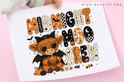 Midnight Moo Crew PNG Sublimation Design, Retro Halloween Product Image 3