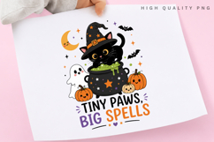 Tiny Paws Big Spells PNG Sublimation Design, Black Cat Product Image 3