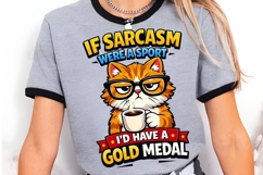 If Sarcasm Were A Sport I'd Have A Gold Medal Cat PNG Product Image 3