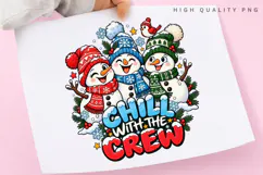 Chill with the Crew Snowman Friends Winter Christmas Holiday Product Image 3