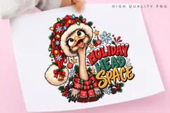 Festive Holiday Emu Christmas Winter Cheer Seasonal PNG Product Image 3