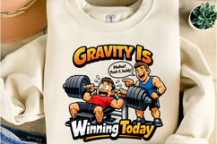 Gravity Is Winning Today Funny Gym Bench Press Workout PNG Product Image 6