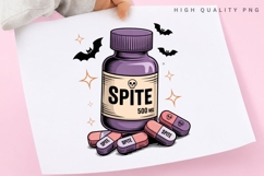 Spite 500MG Funny PNG, Gothic Pharmacy Bottle Clipart Product Image 1