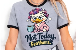 Not Today Feathers Funny Duck PNG, Grumpy Duck With Coffee Product Image 3