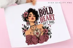 Bold Heart Soft Soul PNG Sublimation Design, Sacred Heart Product Image 3