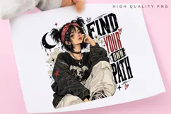 Edgy Alternative Girl with Red Bandana, Dark Streetwear Product Image 3