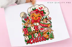 Cute Gingerbread Baker Holiday Cheer Christmas Baking PNG Product Image 3