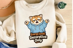 Energy Level Decorative Only PNG, Funny Lazy Tiger PNG Product Image 3