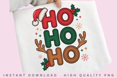 Ho Ho Ho Christmas PNG, Retro Christmas Typography, Santa Product Image 2