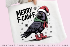 Merry F-Caw-F Christmas Crow PNG Product Image 2