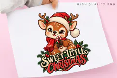 Sweet Little Christmas PNG Sublimation Design, Cute Baby Product Image 3